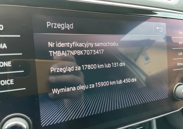 Skoda Superb cena 79900 przebieg: 153000, rok produkcji 2019 z Brzeszcze małe 781